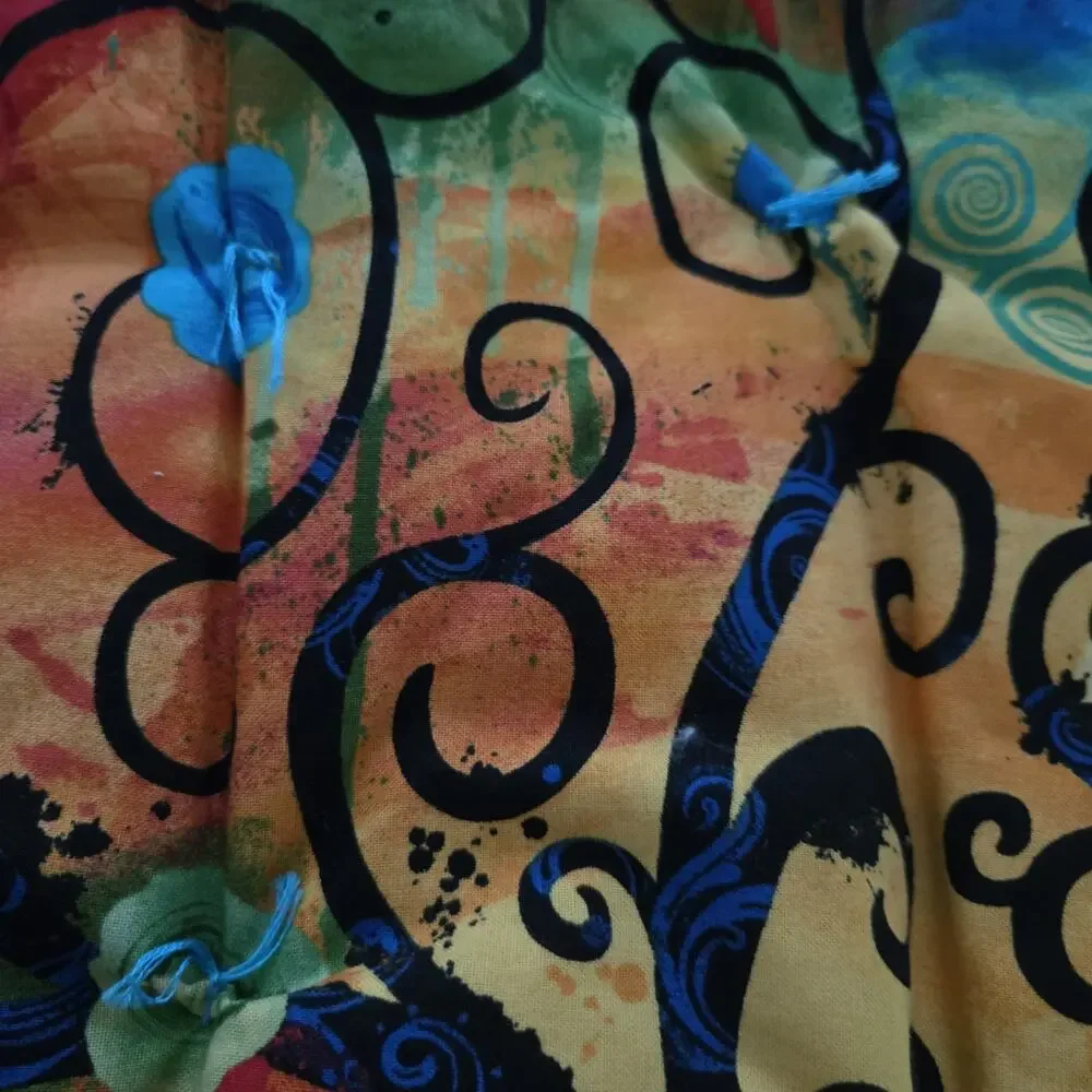 Handmade Batik Patchwork Throw Quilt – Tree of Life Center Panel – Colorful Art